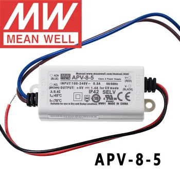 Original Înseamnă Bine APV-Seria 8 meanwell 5V/12V/24V Tensiune Constantă design 8W Singură Ieșire LED-uri de Putere de Comutare de Alimentare