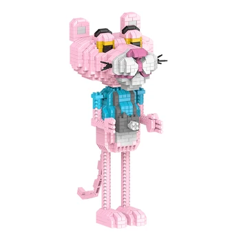 Mini blocuri de Dimensiuni Mari Drăguț Roz Leopard Model Animal de Constructii Jucărie de Învățământ Cărămizi Juguetes Fete dragute Cadouri de Craciun Cadou