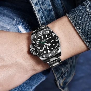 PAGANI DESIGN 40MM Safir GMT Ceas de Lux de Top de Brand pentru Bărbați Ceasuri de mana Mecanice de Afaceri Impermeabil Ceasuri Sport Pentru Barbati