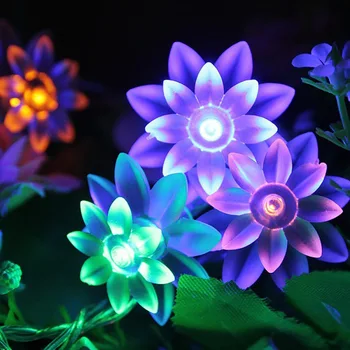 Feimefeiyou mai Nou de la Distanță cu Baterii lotus Șir Lumina 2m 20 LED-uri Zână Floare Șir de Lumină pentru Interior si Exterior