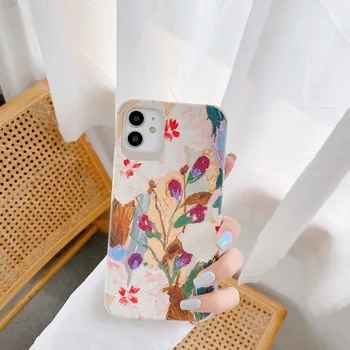 CASEIER Pictură în Ulei de Flori de sex Feminin Moale Telefon Mobil Caz Pentru Apple iPhone 12 11 Pro Max Mini XS 6 SE 2020 Fundas