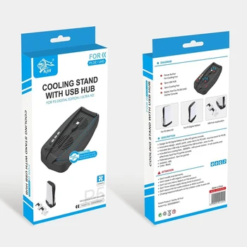 Pentru PS5 Vertical Stand cu Ventilator Cooler cu 3 Porturi USB Hub Verticale Ventilatorului de Răcire de Bază pentru Sony Playstation PS DE/UHD Jocuri, Acces