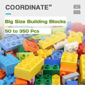 Pickwoo D2 50 la 350 de Pc-uri de Dimensiuni Mari Caramida pline de culoare Vrac Cărămizi DIY Blocuri Compatibil Duploe Bloc Jucarii pentru Copii