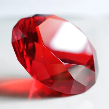 6cm Culoare Roșu Rubiniu Sticla Cristal Diamant Greutate Hârtie Miniatură Superb Cristal de Nunta de Decorare de Nunta Cadouri de Valentine