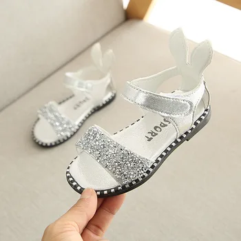 2019 Vara Fete Sandale Bling Printesa Pantofi Pentru Fete Baby Rabbit Ureche Copii mici antiderapante Sandale Copii 1-6 Ani