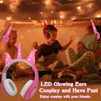 Unicorni Copii Căști Pliabile Stralucitoare Muzica pentru Căști cu Mufă de 3,5 mm pentru Telefon PC Băieți și Fete de Halloween Cosplay Cadouri