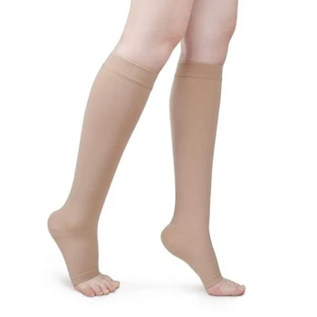 S-XL Elastic Deget de la picior Deschis Knee High Ciorapi de Vițel Ciorapi de Compresie Varicelor Tratarea Modelarea Absolvit Presiune Ciorapi