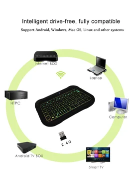 T18 engleză Versiunea 2.4 GHz Tastatura Wireless Air Mouse, Touchpad-ul Portabil de Fundal Controler pentru TV BOX, Mini PC-ul PK I8 H18 H20