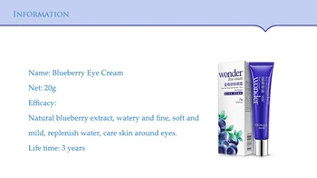 BIOAQUA Afine Crema de Ochi pentru Fermitate pentru Ochi Anti Umflatura, Cercurile Intunecate de Sub Ochi Demachiant Anti-Rid Anti-Imbatranire de Îngrijire a Pielii