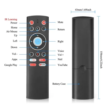 Vocea de la Distanță de Control T1 2.4 G Wireless Air Mouse Giroscop Pentru Android TV BOX Google Play, Youtube x88 borna Pro H96 MAX HK1 T95 TX6