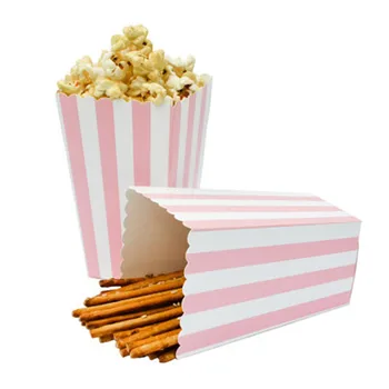 12pcs Copil de Dus de unica folosinta Tacamuri de Chevron Hârtie Popcorn Cutii Prima zi de Nastere Decoratiuni Petrecere Copii Adulti Consumabile Partid