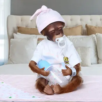 Maimuță Papusa Moale Gel De Siliciu Manual Inovatoare De Simulare Jucărie Decor Cu Un Magnetice Suzeta Potrivit Pentru Gura