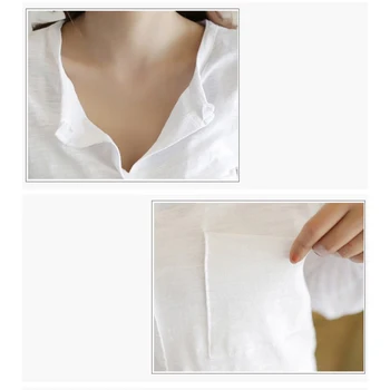Femeie de moda bluze 2021 Bumbac alb bluza femei Topuri cu Maneci Lungi femei bluza tricou top Casual femei tricouri 1696 50