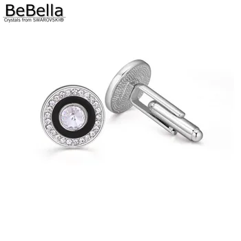 BeBella forma Rotunda butoni pentru bărbați realizate cu Elemente Swarovski pentru cadou de Ziua Tatălui