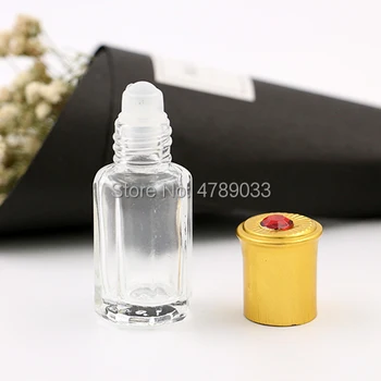 10/30buc 6ml Octogonal Parfum Flacon de Sticlă cu Sticlă Minge cu Role Ulei Esential de Flacoane de Reumplere Parfum Roll on Flacon Gol