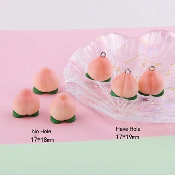 10buc DIY Bijuterii Accesorii Răcoritoare Ceramice Roz Piersica Farmece Drăguț de Fructe de Piersici Rășină Pandantive Fete Bratara Cercei Plutitoare FX790