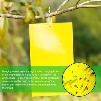 90Pcs Galben Lipicios Zbura Capcane Hârtie Autocolante de Prindere a Plantelor Etichete Două Pastă Fata de Insecte Lipici musculița albă Greierilor Plastic Bord