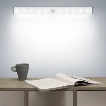 Senzor de mișcare cu 14 LED-uri Lumina de Noapte Usb Reincarcabila Cabinet de Lumină Auto-Adeziv Lampa de Perete Pentru Dormitor, Bucatarie Scari