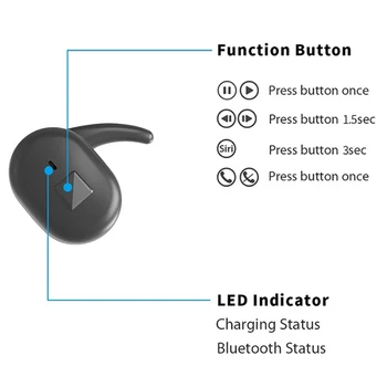 Bluetooth 5.0 TWS Wireless de Reducere a Zgomotului Căști Stereo În ureche Căști Sport Headseat TWS dinte Pavilioane