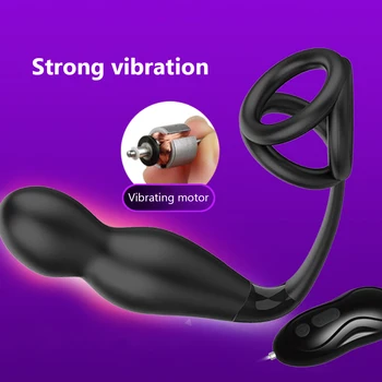 OLO Anal Vibrator cu Inel Penis 12 Viteza Dildo Butt Plug Ejaculare Întârziată de Prostata pentru Masaj Jucarii Sexuale Pentru Bărbați Produse pentru Sex