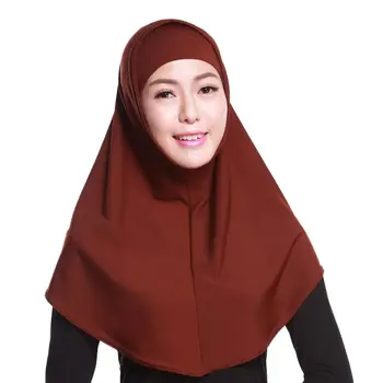 Femei 2 Piese de Culoare Solidă Amira Jersey Musulmane Hijab Moale de Bumbac Stretch Cap Eșarfă cu Tub Interior Underscarf Capac Capota Noua 2021