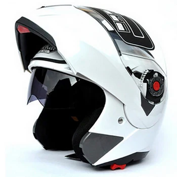 Jiekai Motocicleta Flip-Up Casca de Siguranță Dublu Obiectiv DOT ECE Moto Motocicleta Casca cu Interior Parasolar Căști de protecție