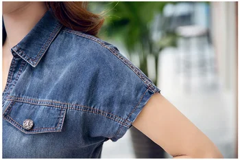 Clobee 2020 Rochie Denim Plus Dimensiune Îmbrăcăminte Pentru Femei Blue Jeans Shirt Rochii Doamnelor Birou Vrac Rochie De Vara Vestido Femininos Y67