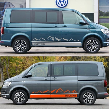Pentru VW Volkswagen Multivan T5 T6 2 BUC masini de Munte Grafică Autocolante de Vinil Ușa Laterală Fusta Decalcomanii Auto Corp Accesorii pentru Decor