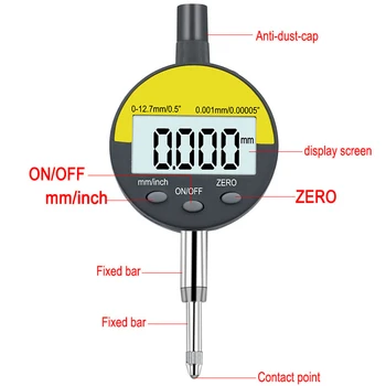 0.001 mm Electronice Ulei-dovada Micrometru, Micrometru Digital Metric/Inch Intervalul 0-12.7 mm/0.5