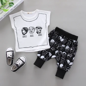 Baieti Set Haine 2020 Noi de Vara din Bumbac Desene animate T-shirt+Pantaloni Băiat de Îmbrăcăminte pentru Copii, Haine Băiat Copil