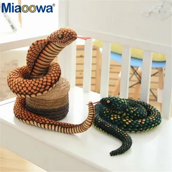 1 buc 130cm Simulare Cobra și Șarpe Python Jucărie de Pluș Moale Umplute Zodiac Păpuși Cadou Amuzant pentru Copii pentru Copii Jucării Partid