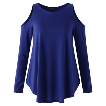 Supradimensionate pentru Femei de Pe Umăr Bluza ZANZEA 2021 Toamna Elegant Topuri Casual, Camasi cu Maneca Lunga Femei Solide Blusa Camasa Tunica