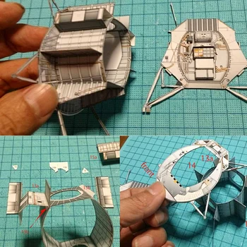 Nivelul 4 de simulare Mare de 13 Modulul Lunar Ambarcațiuni de Hârtie Kit DIY Hârtie 3D Model Kit Pentru Apollo Cadou Model de Amant