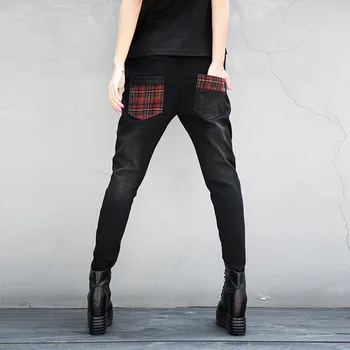 Max LuLu 2019 Moda Coreeană Doamnelor Stil Punk Pantaloni Din Denim Femei De Iarnă Blană Cald Carouri, Blugi Vintage, Broderie Pantaloni Slim
