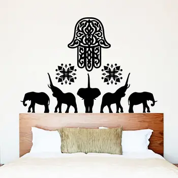 Noi Elefant Decalcomanii de Perete Hamsa Fatima Mână Stil de Vinil Autocolant Decor Camera de zi Dormitor Decal Artă Murală LA662