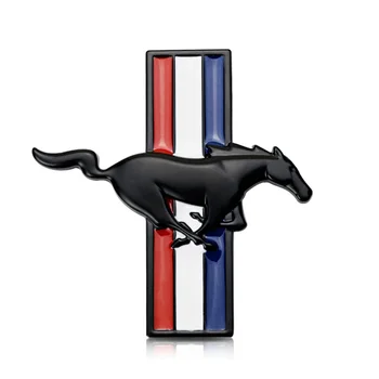 1 Pereche de Funcționare Cal Mustang GT 3D Metal Masina Insigna Emblema Autocolant Fender Tuning Crom Negru pentru Ford Mustang Accesorii pentru Decor