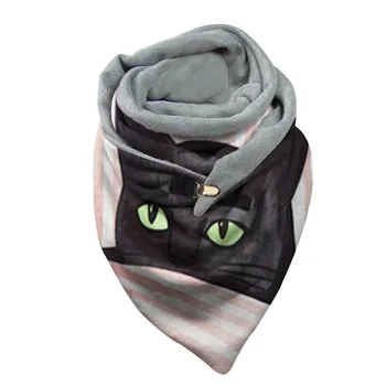 2020 de Lux de Moda Eșarfă Femei Pisica 3D de Imprimare Butonul Soft Wrap Casual Cald Eșarfe, Șaluri Foulard Femme Шарф