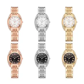 Lvpai Femei Ceasuri de Lux pentru Femei Numeral Roman Cuarț Moda Oțel Curea Ceasuri pentru Femei Rochie Ceasuri de mână Fată Ceas