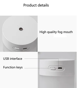 280ml Umidificator de Aer USB cu Ultrasunete Simplu Difuzor de arome Ceață Rece Filtru de Aer Umidificador Cu Lumina Calda pentru Biroul de Acasă de Masina