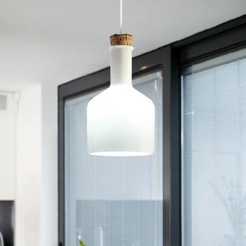 Minimalist Modern sticlă albă singur cap candelabru Nordic creative design sticla din lemn sufragerie decor LED E27 de iluminat