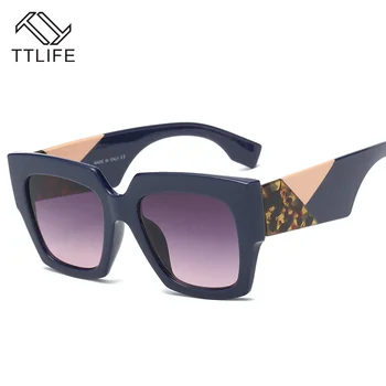 TTLIFE Supradimensionate Shades ochelari de Soare pentru Femei Moda Negru Pătrat Mare Cadru ochelari de Soare Vintage Retro Ochelari de soare Unisex Oculos Feminino