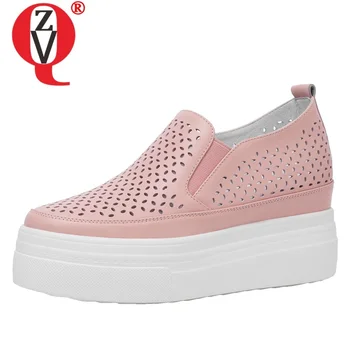 ZVQ Vânzare Fierbinte Femeie Pantofi de Vara Noi Concis Casual, de Înaltă Calitate, Piele naturală Femeie Pompe Afara Tocuri inalte Pantofi Platforma