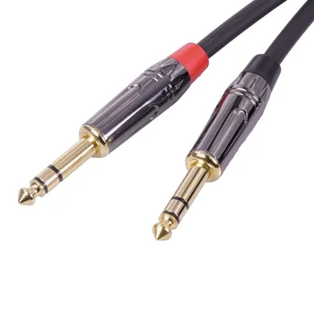 10buc Lux Bronz Mufă Audio Conector de 6.35 mm Stereo Plug de Asamblare 6,35 mm Stereo Conector Black & Red în 1pair