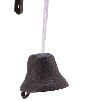 Fonta Perete Bell Stil Rustic Manual Tremura Agățat de Perete Usa de Exterior Montat pe Perete Clopot pentru Grădină Terasă