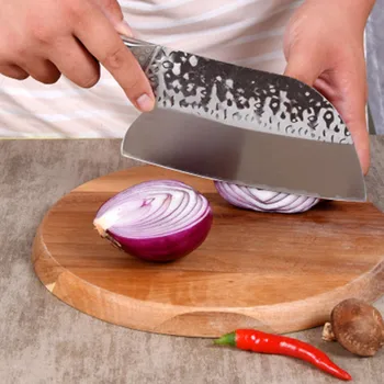 8-inch Chineză Cuțit Bucătar-șef de Gresie Mână-forjat Cuțit de Bucătărie din Oțel Inoxidabil Satâr de Carne de Pește Sacrificare Cuțit