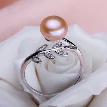 Real de apă Dulce Pearl Inel 925 Emotionantă Argint Natural Pearl PUNK Inele Pentru Femei Bijuterii Fine