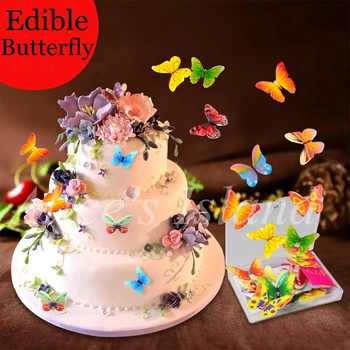 34pcs 3D Comestibile fluture Tort de Nunta de Decorare Petrecere Copil de Dus ideea tort de decorare tort comestibile hârtie