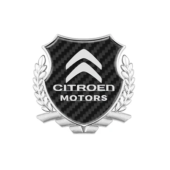 Metal-Fibra de Carbon Partea Auto Autocolante Emblema pentru Citroen DS Insigna Picasso C3 C4 Cactus C5 Berlingo Styling Auto Fereastră Decalcomanii