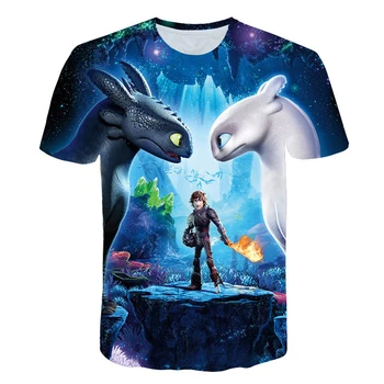 2020 Vara Fierbinte de Vânzări pentru Copii T-Shirt Topuri Drăguț Cum Sa iti dresezi Dragonul 3D de Desene animate T-Shirt Haine de Vară Anime Barbati Tricou