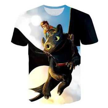 2020 Vara Fierbinte de Vânzări pentru Copii T-Shirt Topuri Drăguț Cum Sa iti dresezi Dragonul 3D de Desene animate T-Shirt Haine de Vară Anime Barbati Tricou